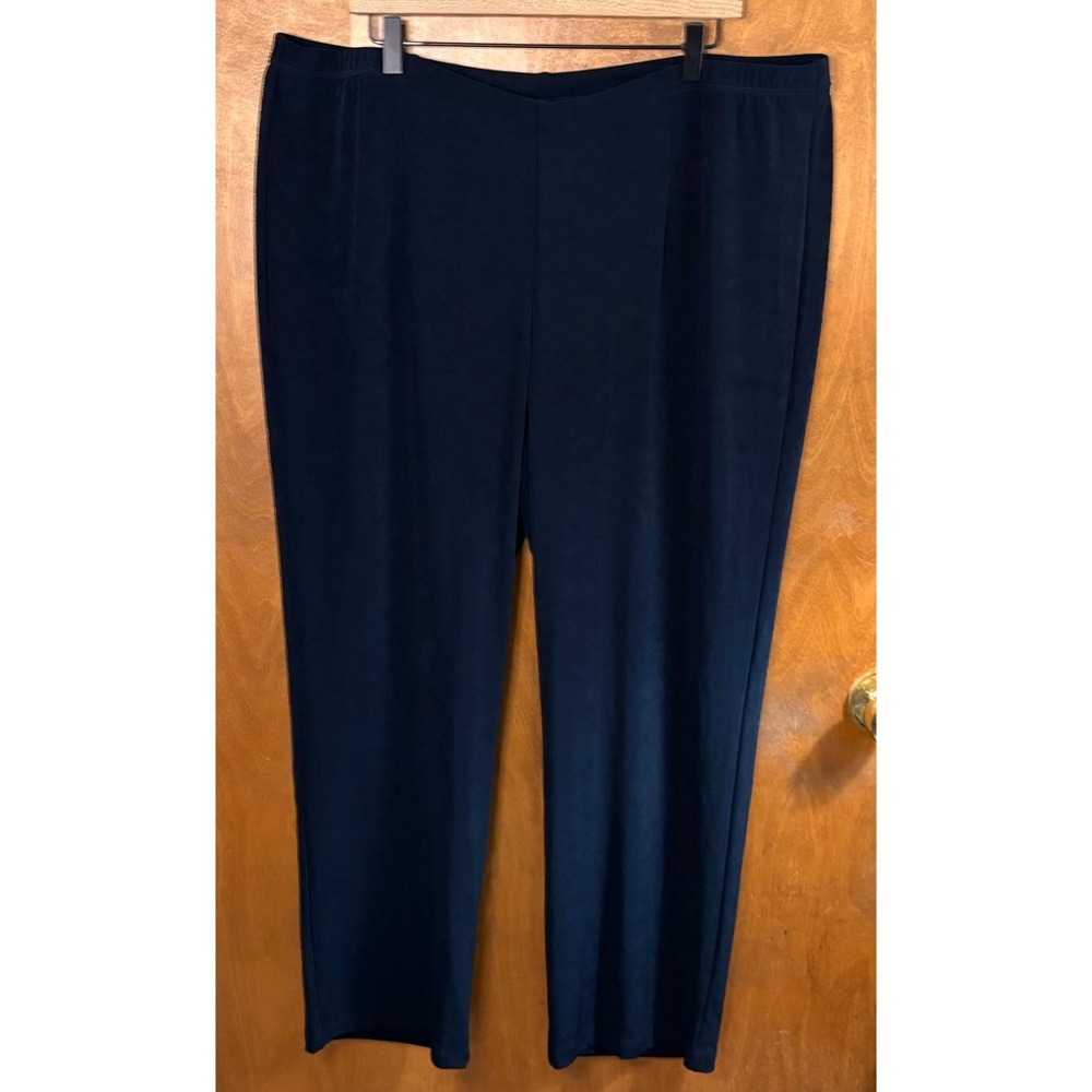 Chico's Travelers Classic No Tummy Pants High Rise Straight Leg NWT Blue Office